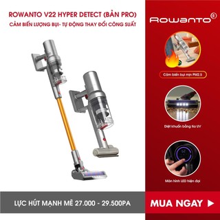 Máy Hút Bụi Rowanto V22, Máy Hút Bụi Cầm Tay Không Dây Lực Hút 27000PA Pin Trâu Đèn UV Khử Khuẩn Màn Hình LCD