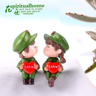 Cặp đôi lính ôm tim, phụ kiện trang trí tiểu cảnh, phụ kiện DIY, terrarium