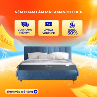 Nệm Memory foam Amando Luca 25cm tại Vua Nệm - Kết hợp hoàn hảo từ than tre, gel lạnh và trà xanh tạo cảm giác dễ chịu