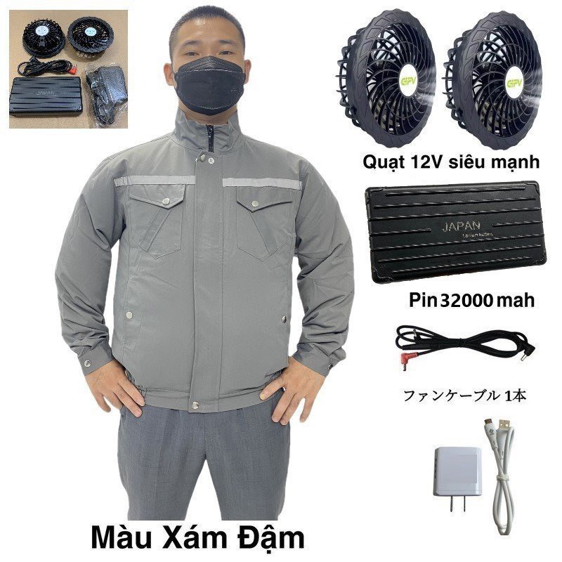 Hàng Cao Cấp Đài Loan Loại 1 Combo quạt áo điều hòa Daiki cao cấp ( Full bộ quạt, áo)