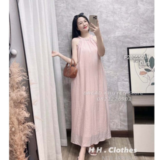 Đầm kiểu dáng dài suông cổ yếm có lót hàng đẹp! TOMBI SHOP