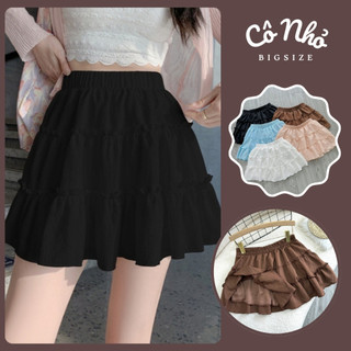 Chân Váy Xòe Ngắn Chữ A Dễ Thương Phối Bèo Lưng Chun Có Bảo Hộ Vải Xốp Đôi CÓ BIGSIZE CV409