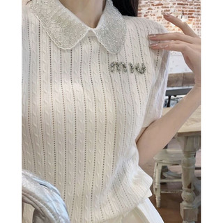 (ORDER ) Áo Thun Nữ MiuMiu Cổ Đá Sang Chảnh Áo Ngắn Tay Nữ M002