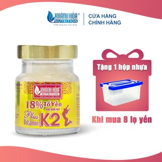 Nước Yến Sào 18% Tổ Yến Chưng Đường Phèn / Không Đường Bổ Sung PLUS VITAMIN K2 - Khánh Hòa Nutrition - Lọ 70ml