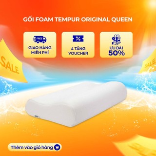 Gối Foam Tempur Original Queen 31x61 cm nâng đỡ cột sống thư giãn cơ bắp