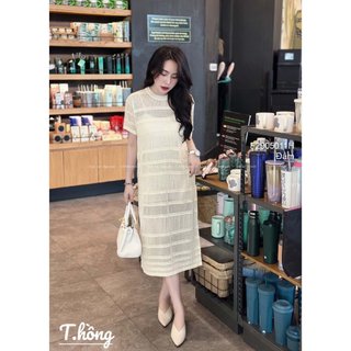 Đầm len kiểu mỏng dáng suông tay ngắn hàng QC! TOMBI SHOP