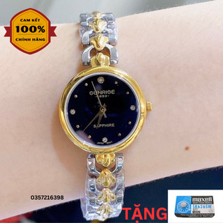 Đồng hồ nữ sunrise 9964sa kính sapphire chính hãng tặng pin đồng hồ cao cấp