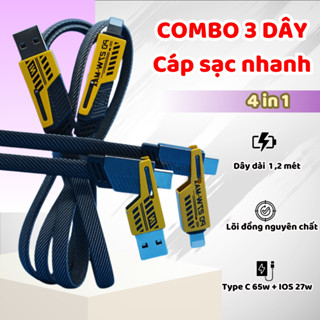 Cáp Sạc Nhanh SUSHI 4 Trong 1 Dây Dài Tiện Lợi