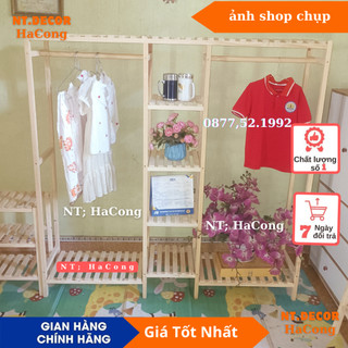 Tủ lắp ráp, kệ treo quần áo gỗ thông đa năng