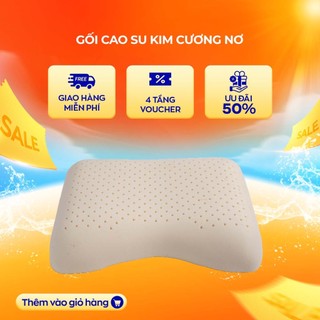 Gối cao su thiên nhiên Kim Cương Nơ 40x55cm đàn hồi nâng đỡ cổ vai gáy, thoáng khí, thấm hút mồ hôi