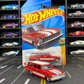 Xe Mô Hình Hot Wheels Basic '64 Chevy Nova Wagon - Red - Tỉ lệ 1/64