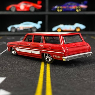 Xe Mô Hình Hot Wheels Basic '64 Chevy Nova Wagon - Red - Tỉ lệ 1/64