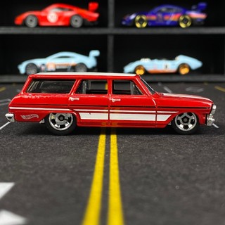 Xe Mô Hình Hot Wheels Basic '64 Chevy Nova Wagon - Red - Tỉ lệ 1/64