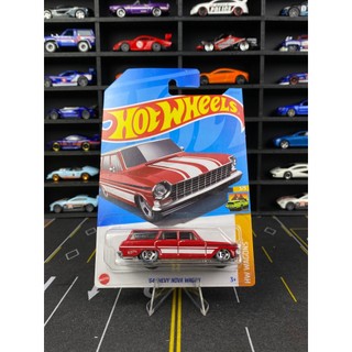 Xe Mô Hình Hot Wheels Basic '64 Chevy Nova Wagon - Red - Tỉ lệ 1/64