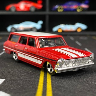 Xe Mô Hình Hot Wheels Basic '64 Chevy Nova Wagon - Red - Tỉ lệ 1/64