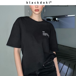 Áo thun nữ BLACKDOKI BIAS LOGO , áo phông basic hiện đại cá tính chất cotton dày dặn oversize