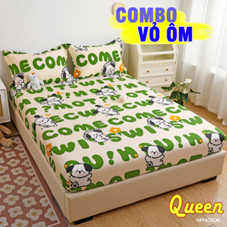 set 4 món GA GỐI VỎ ÔM 💖 M2. M4. M6. M8 💖, Drap Trải Nệm Cotton Poly  - QueenDecor