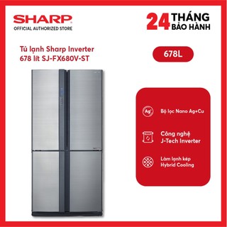Tủ lạnh sharp inverter 556 lít sj-fx630v-st - miễn phí giao lắp hà nội
