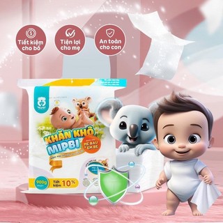 Khăn vải khô mipbi chính hãng, khăn khô đa năng, cao cấp dành cho mẹ và bé