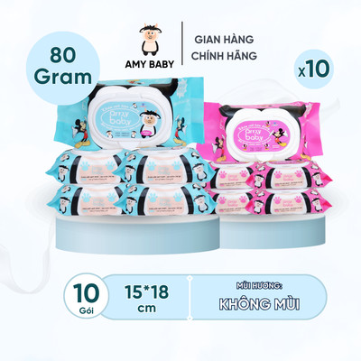 Combo 10 Gói Khăn Ướt Amy Baby 100gr