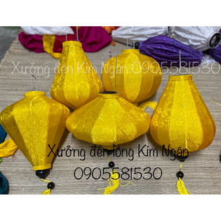 Đèn lồng Vàng Hội An (20cm-30cm-45cm) Treo Tết (vải lụa gấm cao cấp)