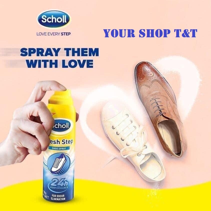 [Hàng Pháp] Xịt khử mùi hôi giày suốt 24 giờ Scholl Fresh Step Déo Chaussures 150ml