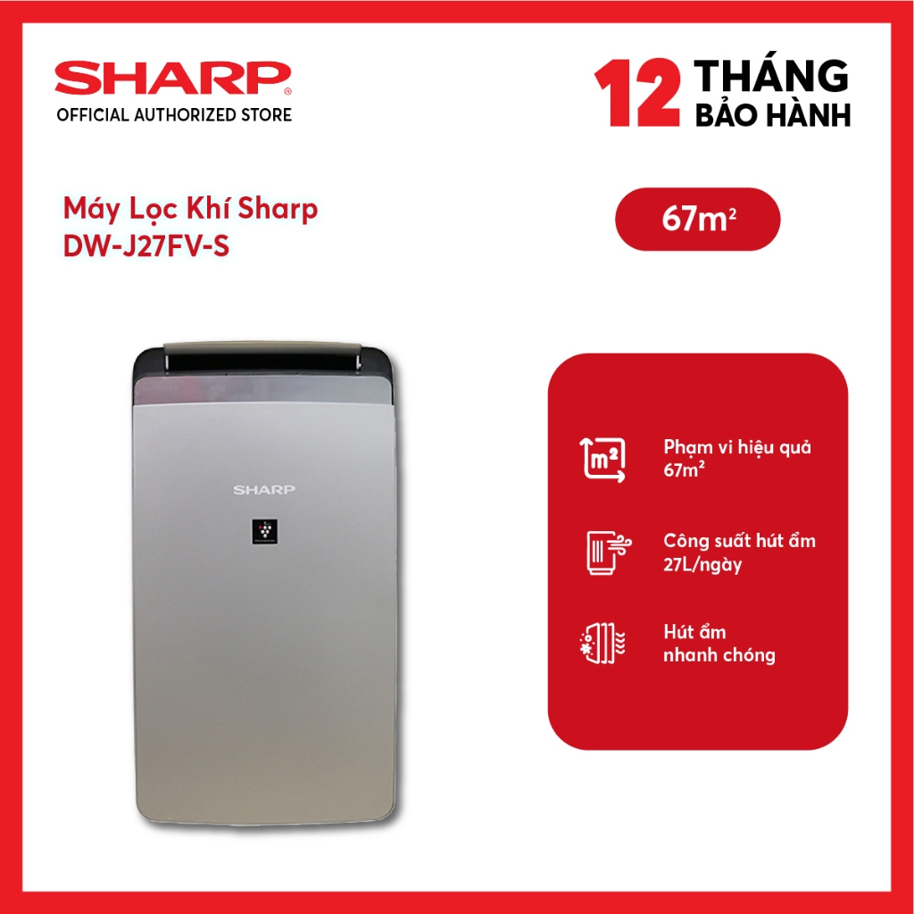 Máy lọc không khí và hút ẩm Sharp DW-J27FV-S