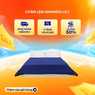 Chăn Len Xanh Amando Lily VUA NỆM 140x200cm