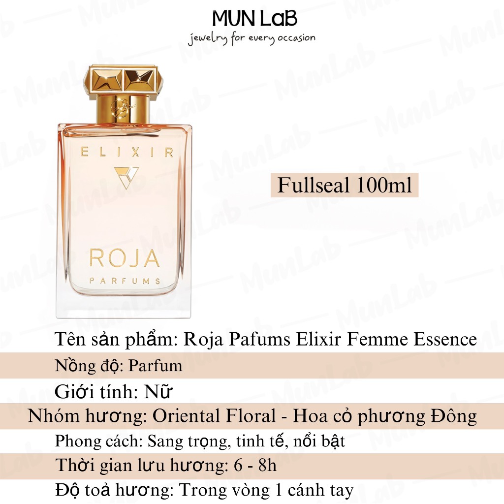 Nước hoa Unisex Elixir Essence De Parfum 100ml - Hương thơm sang trọng quý phái tinh tế - MUNLAB | BigBuy360 - bigbuy360.vn