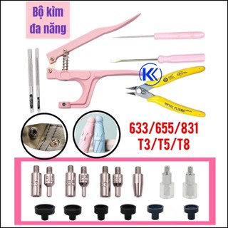 Bộ dụng cụ kìm bấm cúc áo đa năng , bấm cúc 4 chi tiết , bấm cúc nhựa trong phụ liệu may mặc KENHOME