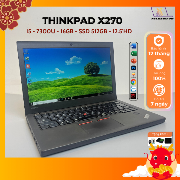 (100% hài lòng)Laptop cũ Lenovo Thinkpad X270 I5-7300U/16GB/512GB SSD/12.5 inch HD nhỏ gọn,doanh nhâ