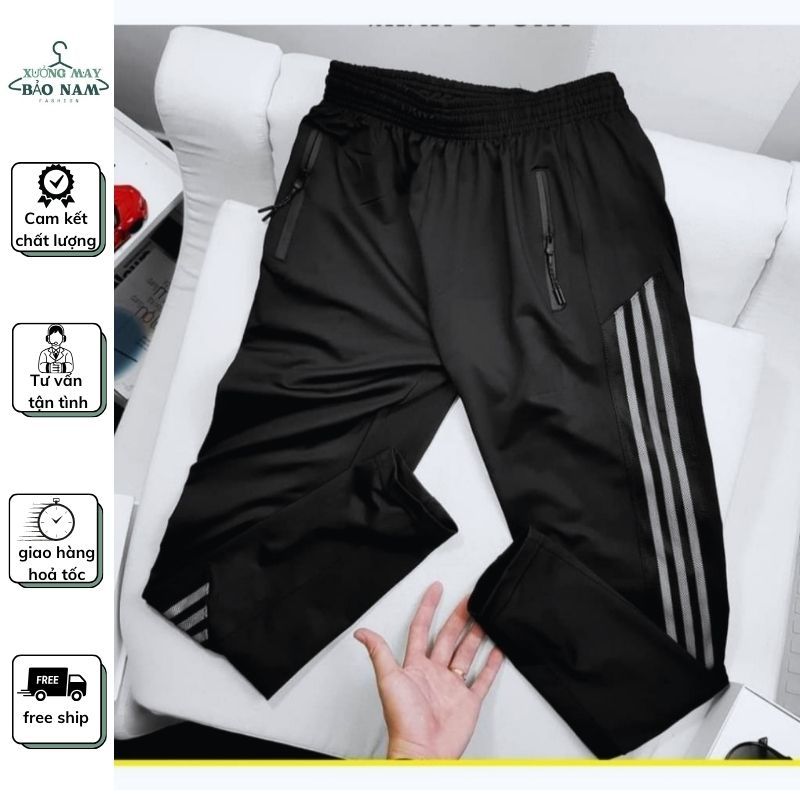 Quần Dài Vải Thun Poly Cao Cấp Dáng Thể Thao, Quần dài Nam Mềm Mịn Thoải Mái