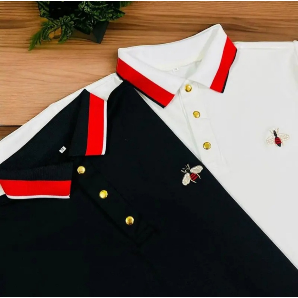 ÁO POLO NAM THÊU CỔ DỆT phối 3 nút phối thời trang mẫu mới-GIN MAN STORE