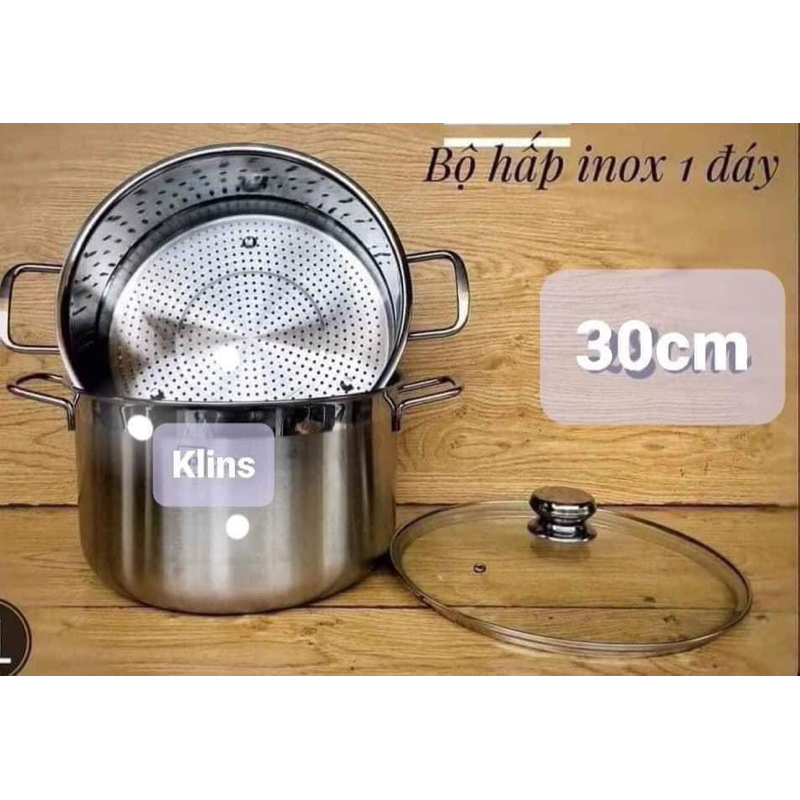 Nồi hấp KLINS 30cm vung kính