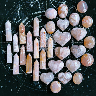Trụ đá, Tim đá, Palm đá Hoa Anh Đào, Cherry Blossom Agate, đá mã não hoa đào cho sự cân bằng năng lượng