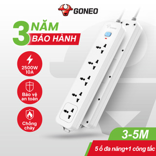 Ổ Cắm Điện Chống Cháy GONGNIU - 5 Ổ Đa Năng 1 Công Tắc – Công Suất 10A/250/2500W – N1050