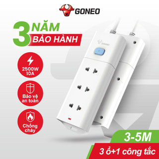 Ổ Cắm Điện Chống Cháy - GONGNIU - 3 Ổ 1 Công Tắc - 2500W/10A - V1030 - Chính Hãng