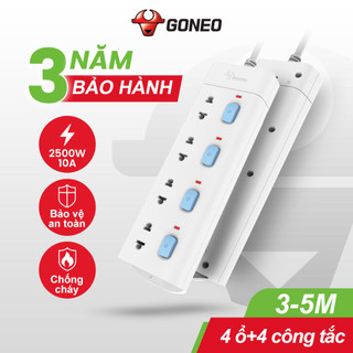 Ổ Cắm Điện Chống Cháy GONGNIU - 4 Ổ 4 Công Tắc - 2500W/10A - V3040 - Chính Hãng