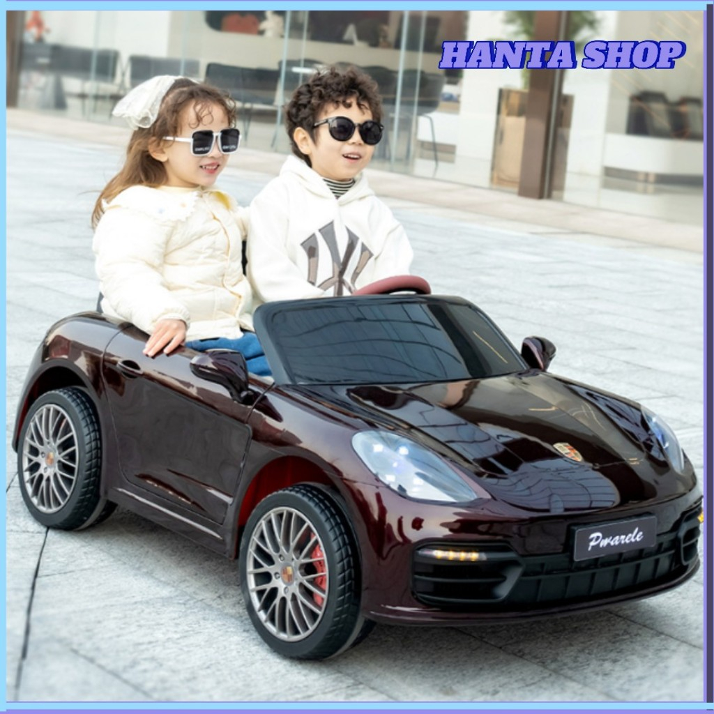 Xe ô tô điện AT1719 trẻ em Porsche Panamera - 4 động cơ khủng, ghế da bánh cao su AT 1719