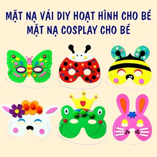 Mặt nạ vải hình thú cho bé, mặt nạ cosplay DIY cho bé nhập vai