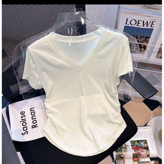 Áo thun kiểu co dãn cổ tim nhún eo vạt bầu tay ngắn Bigsize 40-120kg |THU TUYỀN|