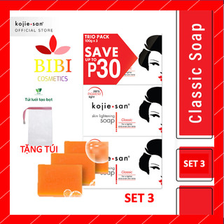 [Chính Hãng - SET LỚN 300g - Tặng Túi] Sét 3 Xà Bông Trắng Da KojieSan Chính Hãng