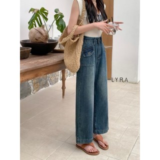 LYRA Quần jeans nữ dáng dài túi hộp có nắp CSYQD0151