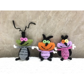 Len, sợi, đan, móc Móc khoá thú len Oggy and the cockroaches