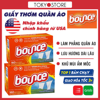 Giấy thơm quần áo Tokyostore - Giấy thơm Bounce Giấy thơm nguyên hộp 320 tờ nhập khẩu từ Mỹ