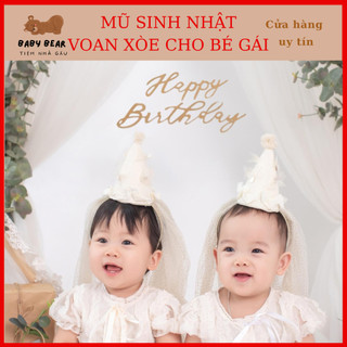 Băng đô mũ đội đầu sinh nhật công chúa xinh xắn cho bé gái