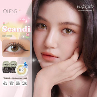Kính áp tròng 1 NGÀY SCANDI OLIVE chính hãng OLENS | Lens cận 1 ngày | LENSFORGIRLSS