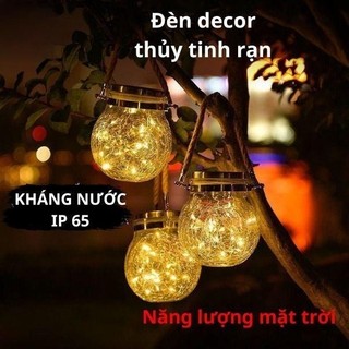 Đèn năng lượng mặt trời lọ thủy tinh rạn đèn led decor trang trí quán cafe sân vườn ban công ngoài trời kháng nước