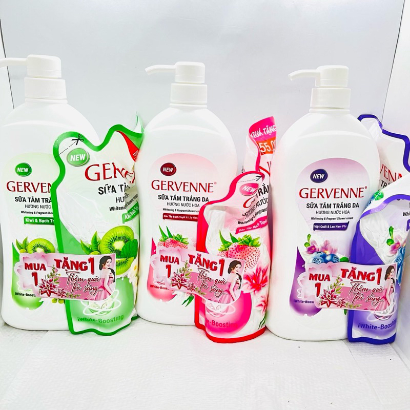 Sữa Tắm Trắng Da Gervenne 900g ( Tặng Túi 450g)