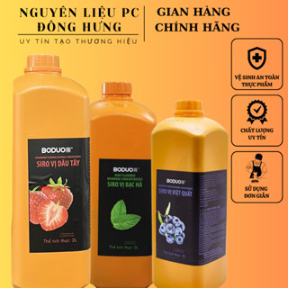 [CHÍNH HÃNG] Siro Boduo ( Syrup Boduo) các hương Đào/Dâu/Việt Quất - Pha chế trà sữa - trà chanh - trà hoa quả Can 2L